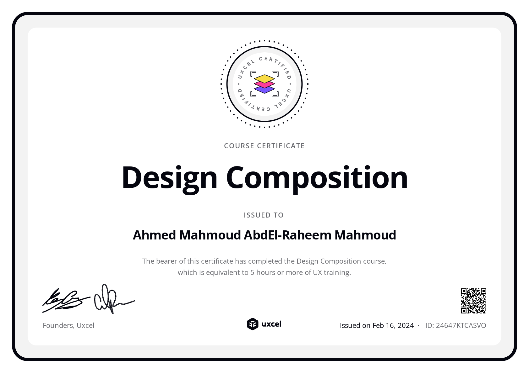 Ahmed Mahmoud AbdEl-Raheem Mahmoud's certificate